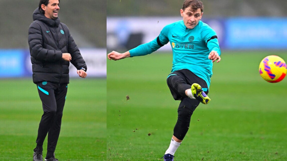 Inter, Inzaghi sorridente e Barella scalda il destro