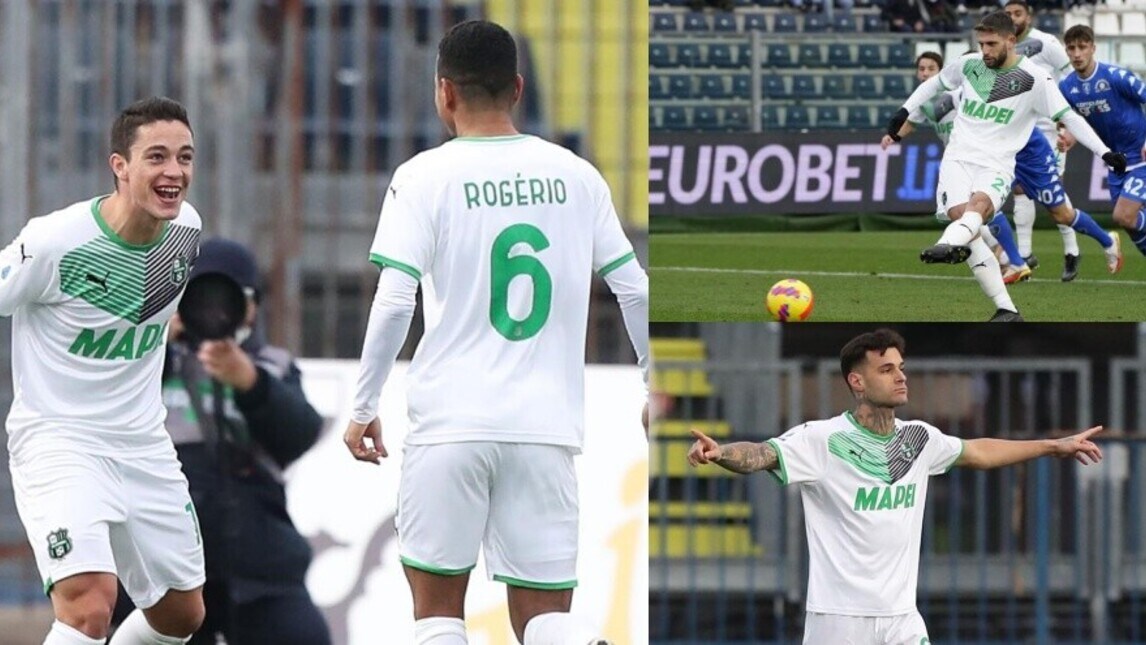 Sassuolo, cinquina all'Empoli con Raspadori e Scamacca super