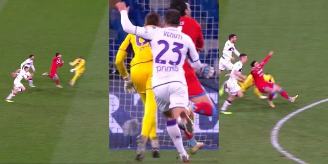 Napoli-Fiorentina, Dragowski placca Elmas: espulso