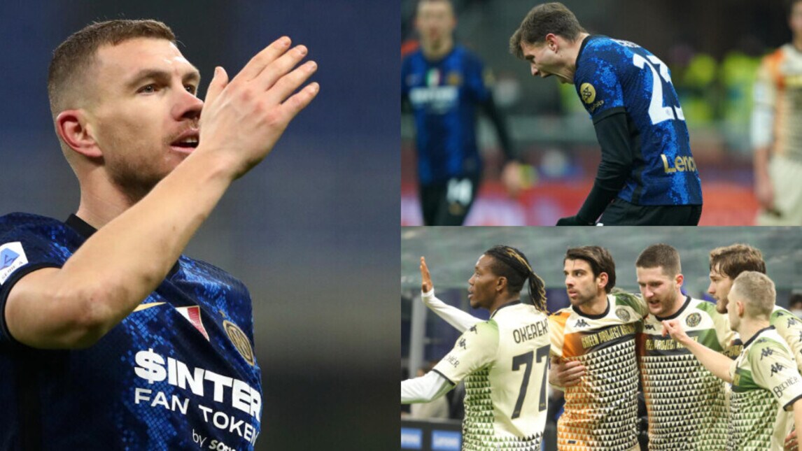L'Inter vince all'ultimo respiro. Dzeko regala la vittoria contro il Venezia