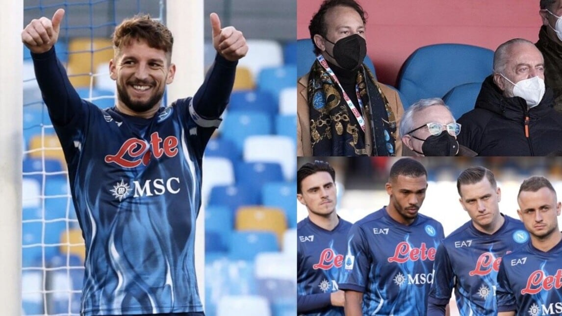 Napoli-Salernitana, maglia speciale per gli azzurri. ADL con Iervolino in tribuna
