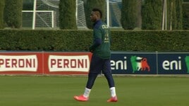Balotelli in allenamento con la Nazionale