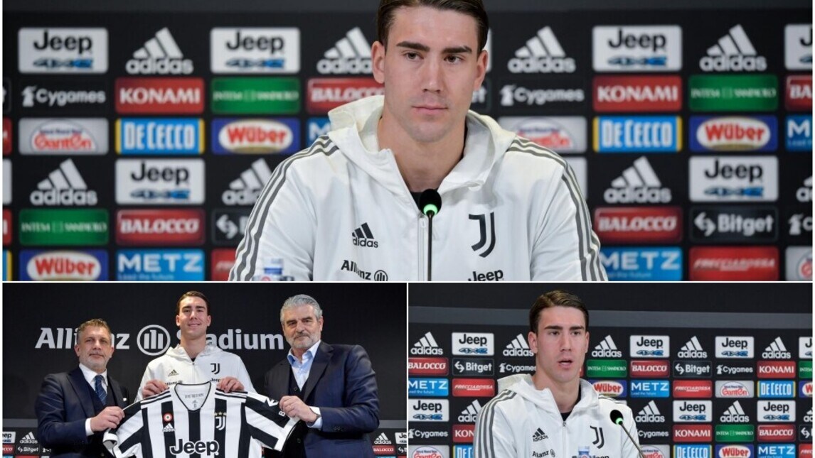 Juve, Vlahovic star nella presentazione con la maglia numero 7