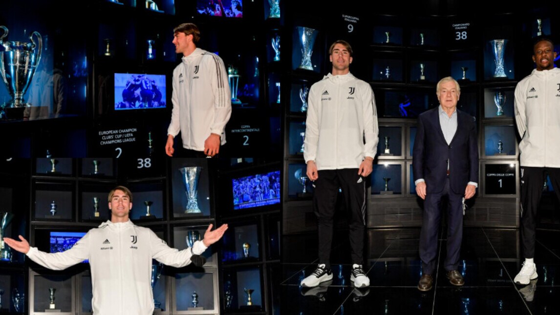 Juve, Vlahovic affascinato dalla Champions al Museum