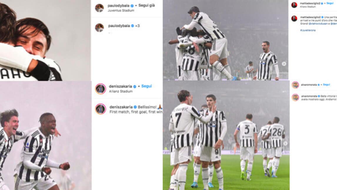 Juve, è festa sui social dopo la vittoria con il Verona