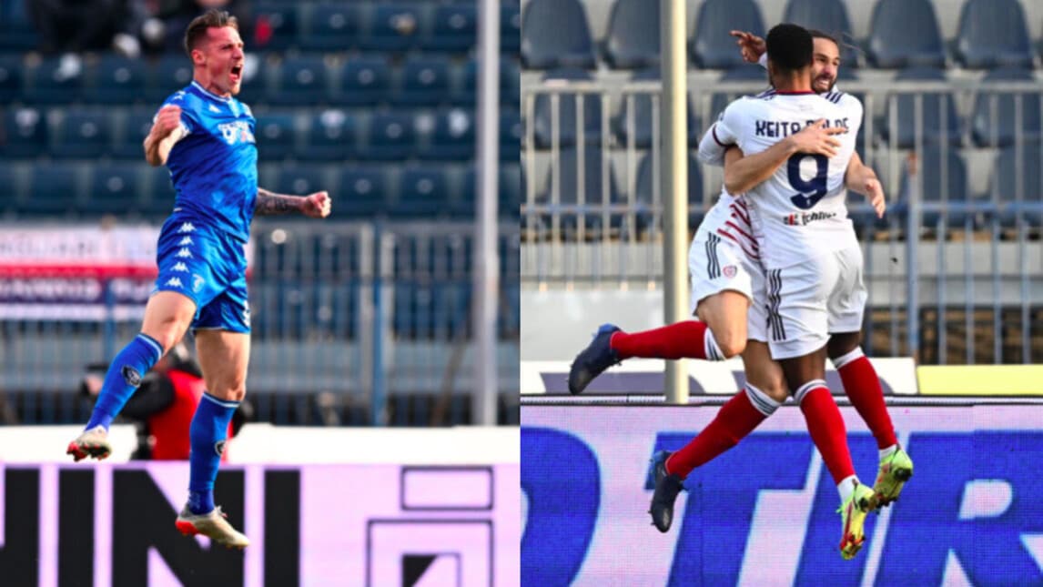 Pinamonti illude l'Empoli, Pavoletti regala il pareggio al Cagliari