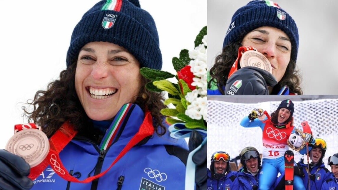 Brignone, bronzo nella combinata: che festa sul podio!