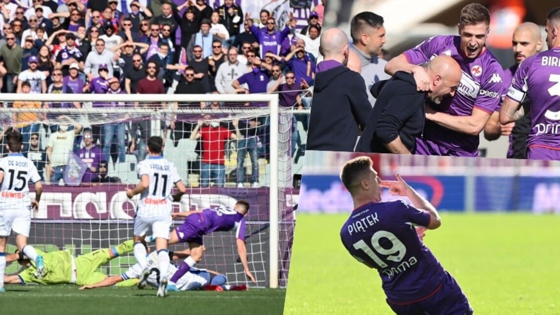 Fiorentina, come spara Piatek: pum pum all'Atalanta!