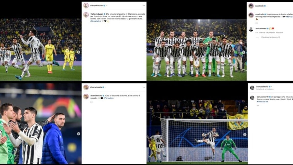 Juve, da Vlahovic a Bonucci: la reazione social dopo l'1-1 con il Villarreal