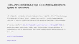 Ufficiale, club russi esclusi da Eurocup e Eurolega