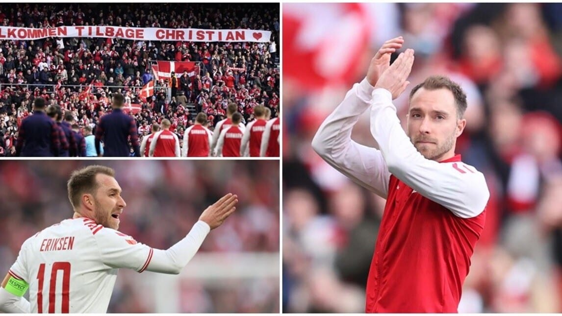 Eriksen torna al Parken dopo l'infarto: accoglienza da brividi e gol per il capitano