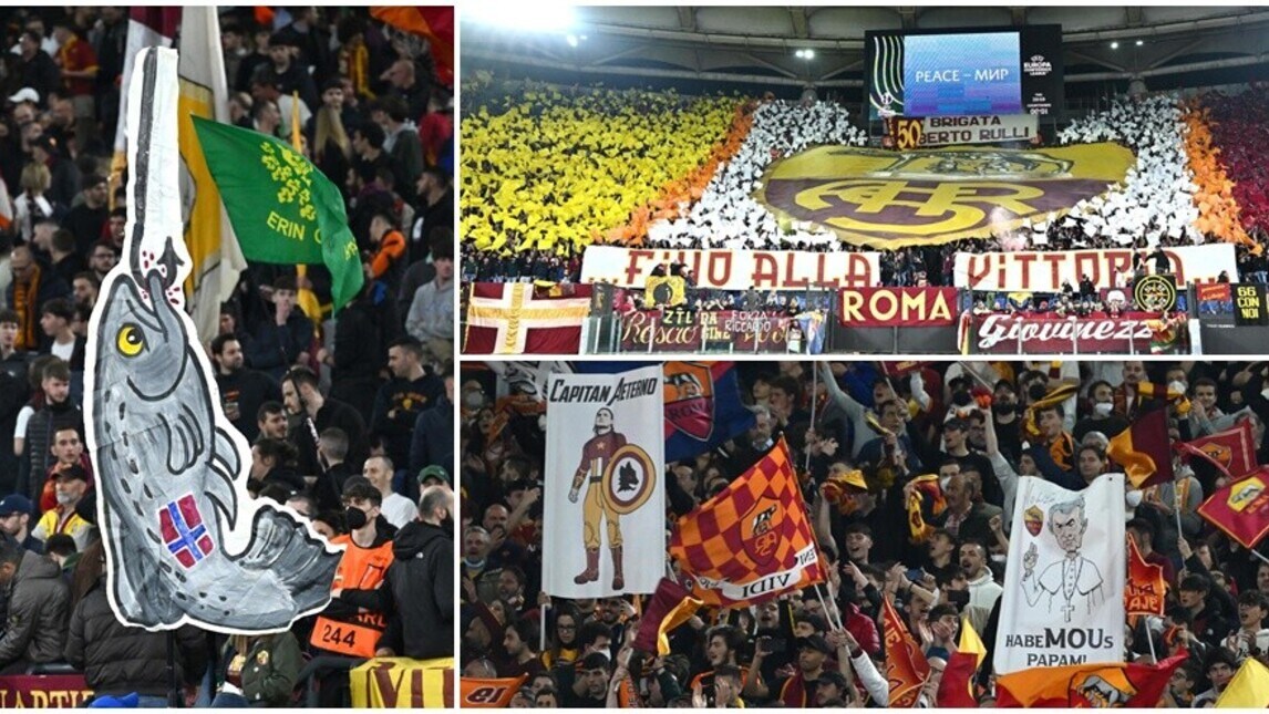 Roma-Bodo, la coreografia della Sud: spettacolo all'Olimpico