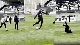 Allegri sfida Vlahovic, che show la gara di tiri in casa Juve!