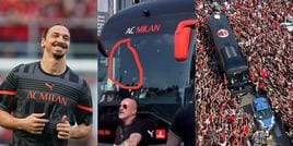 Entusiasmo Milan, Ibrahimovic incita i tifosi e rompe il vetro del pullman!