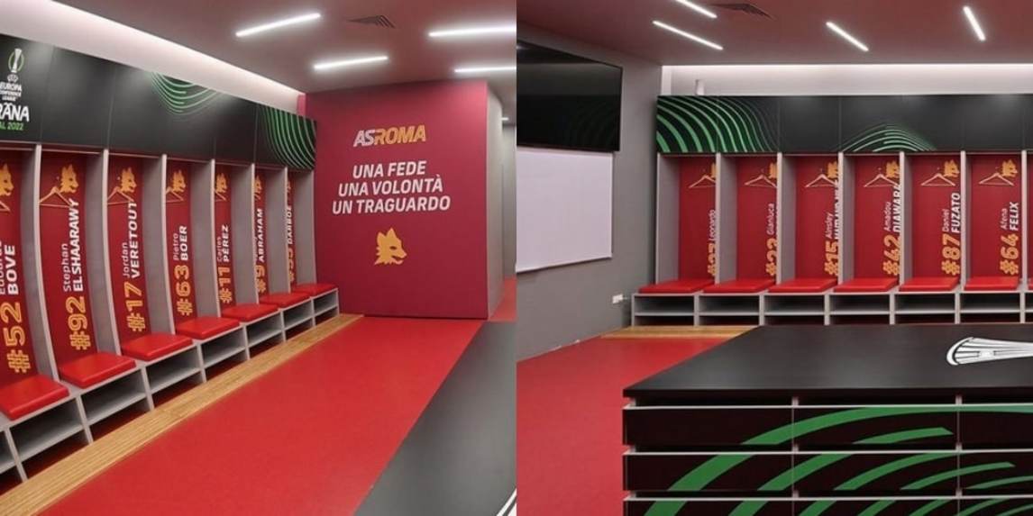 Roma, pronto lo spogliatoio giallorosso a Tirana: "Una fede, una volontà, un traguardo”