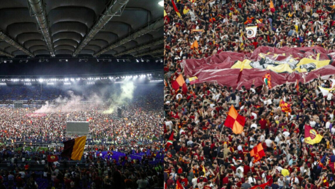 Roma, che festa all'Olimpico: invasione dei tifosi in campo