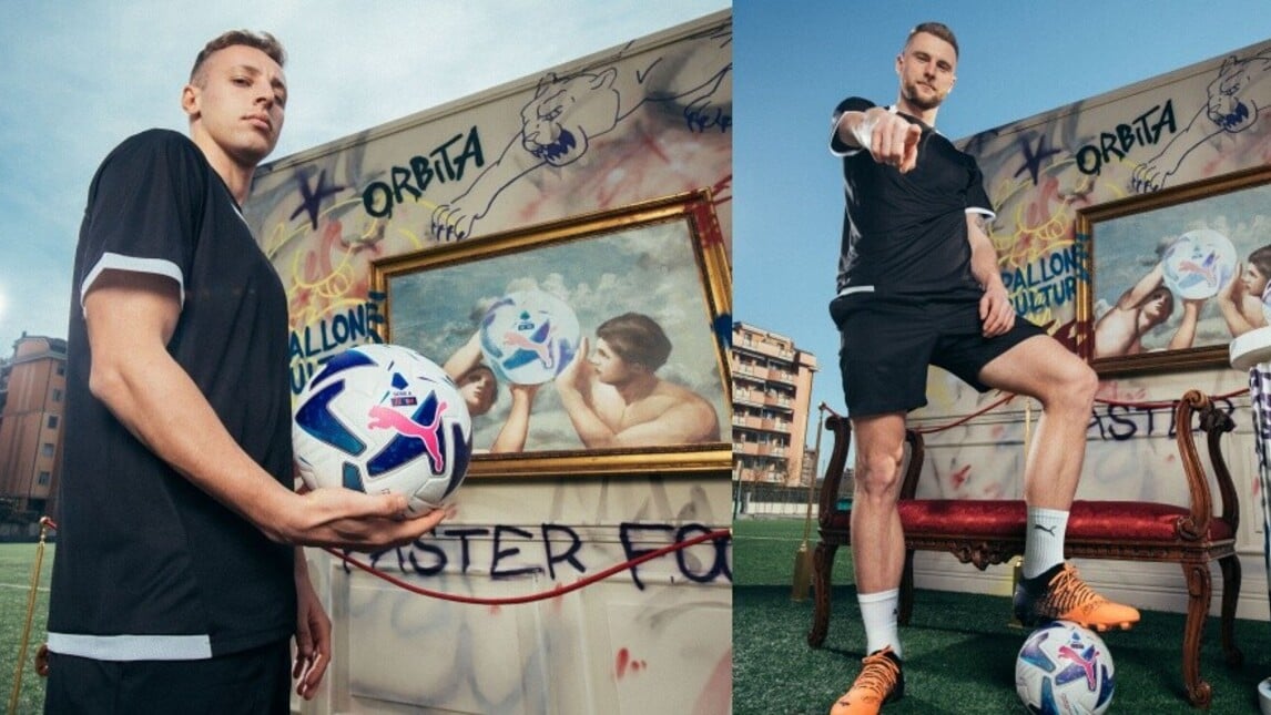 Frattesi e Skriniar presentano Puma Orbita, il pallone della Serie A 2022-23