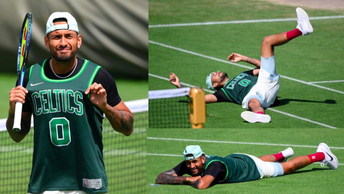 Wimbledon, Kyrgios show in allenamento e con la maglia dei Celtics