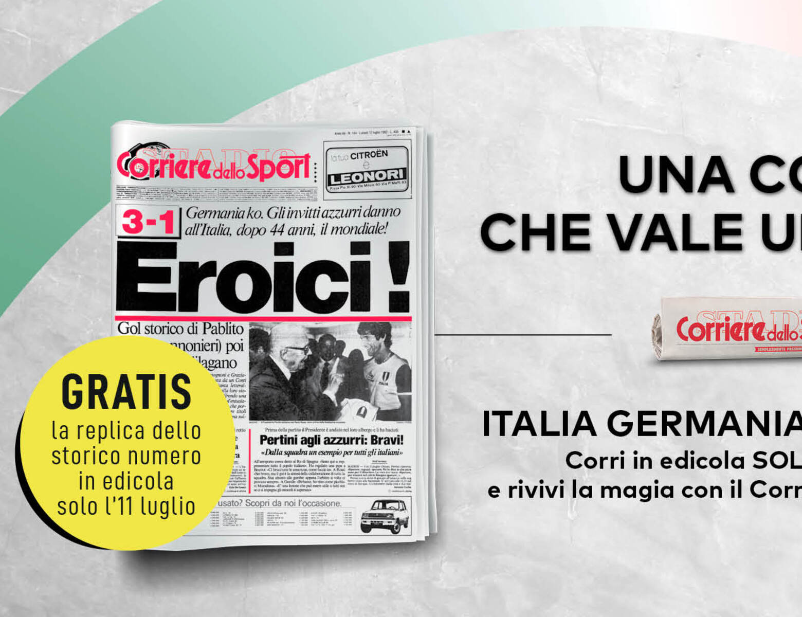 "Eroici!", oggi in regalo la replica dello storico numero del quotidiano