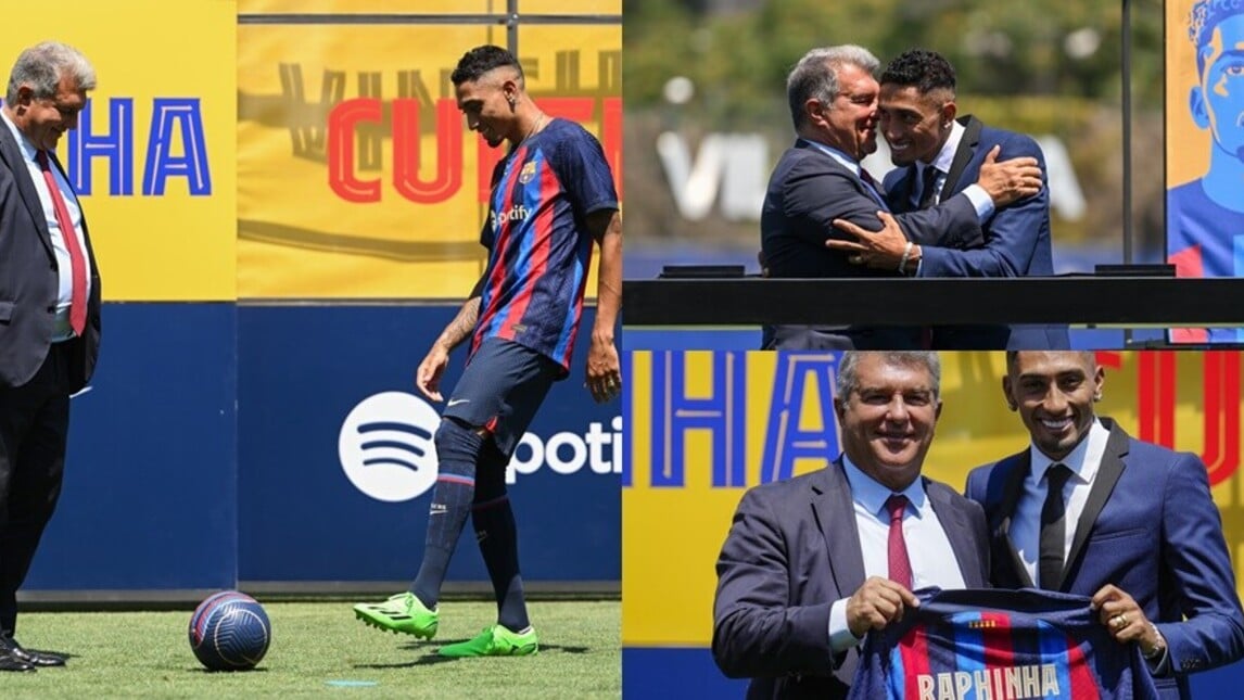 Raphinha al Barcellona: passaggi con Laporta e presentazione ufficiale