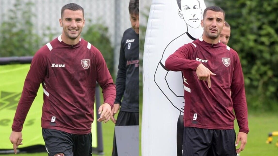 La Salernitana ritrova Bonazzoli: primo allenamento e tanti sorrisi