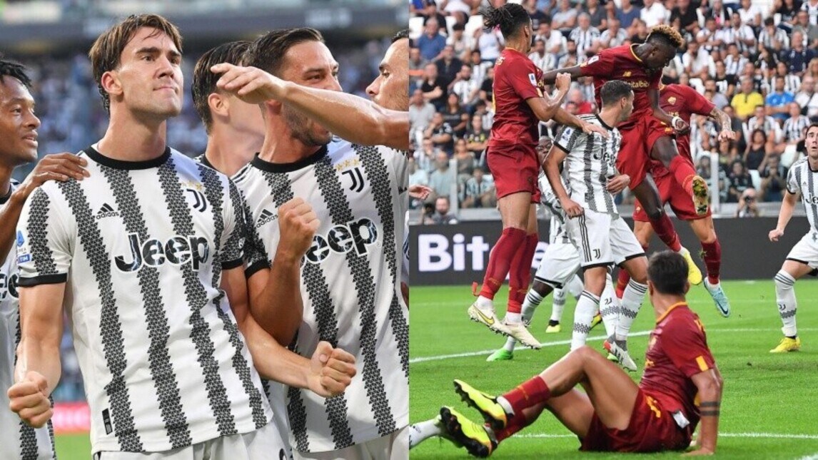 Vlahovic prima della magia di Dybala per Abraham: Juve-Roma show