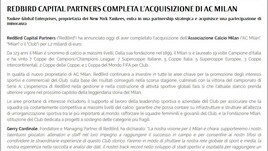 Ufficiale: il Milan è di Redbird