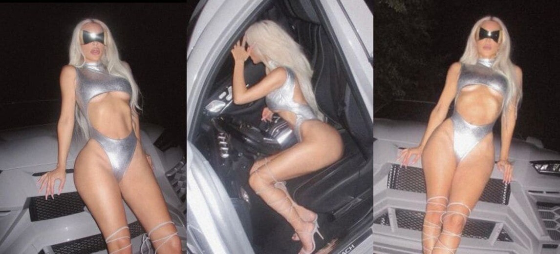 Kim Kardashian e il costume metallico che infiamma i social