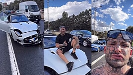 Fratellì ci ricasca: "Ho preso il muro con la Jaguar"