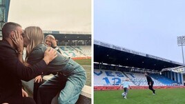 De Rossi e Sarah Felberbaum, che bacio sul campo della Spal!