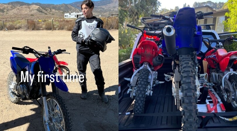 Elisabetta Canalis avventuriera: che forza il primo giro in moto cross nel deserto
