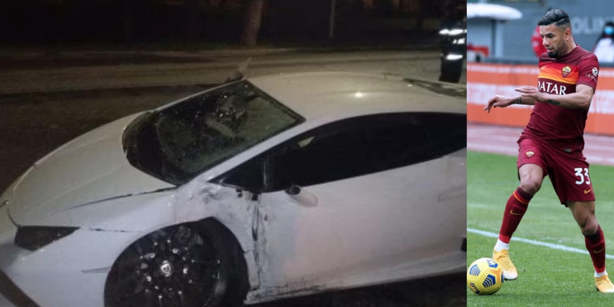 Roma, Bruno Peres assolto per l'incidente da ubriaco in Lamborghini