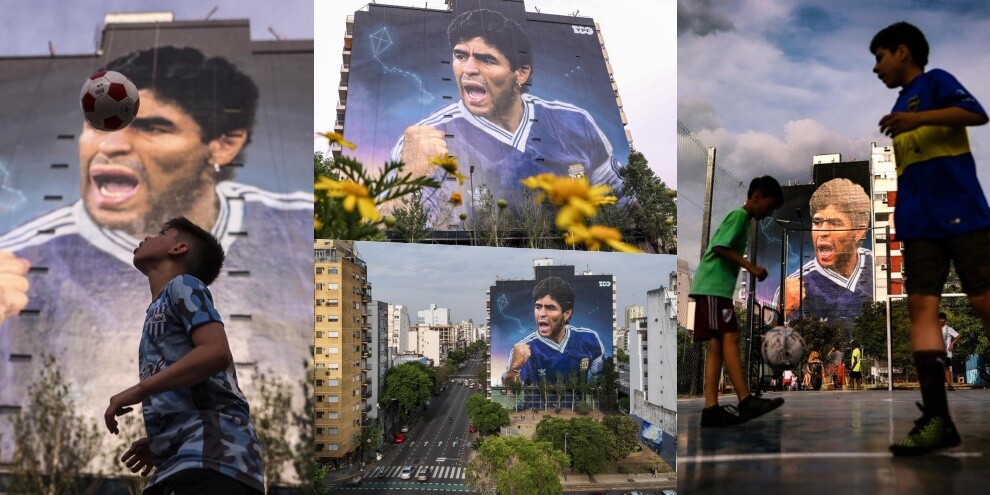 Le foto bellissime del murales di Maradona più grande del mondo