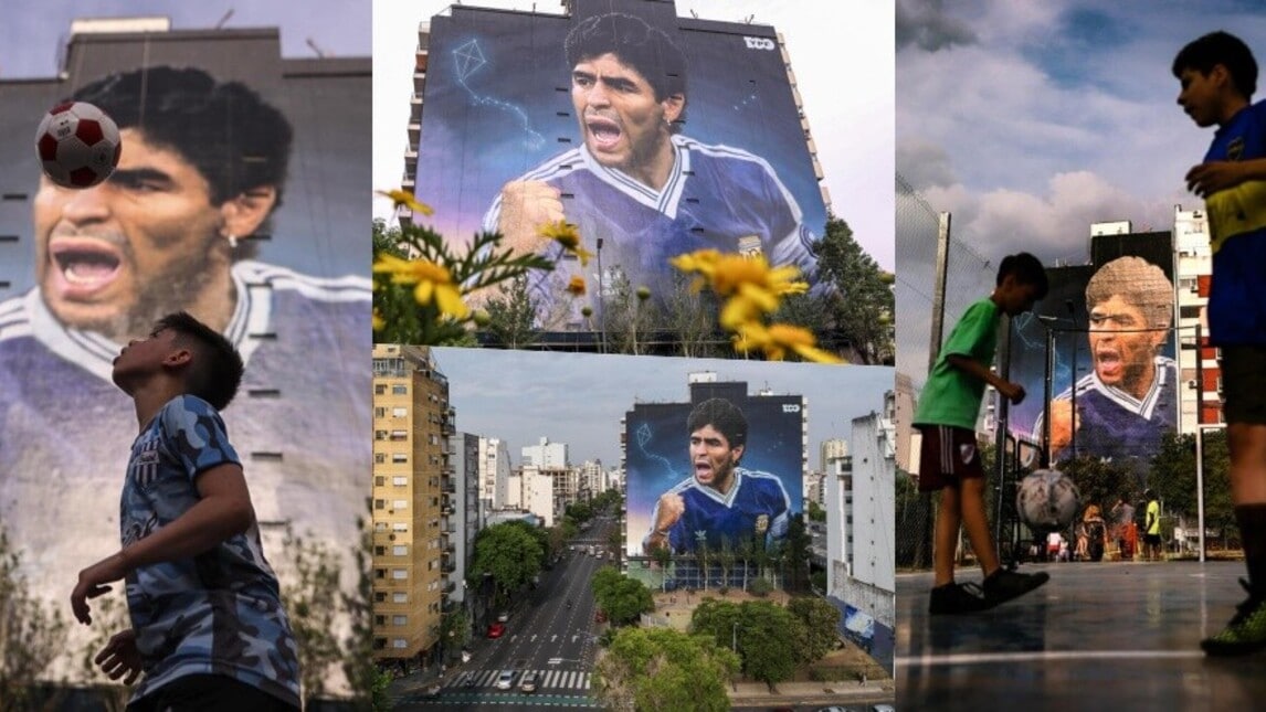 Le foto bellissime del murales di Maradona più grande del mondo