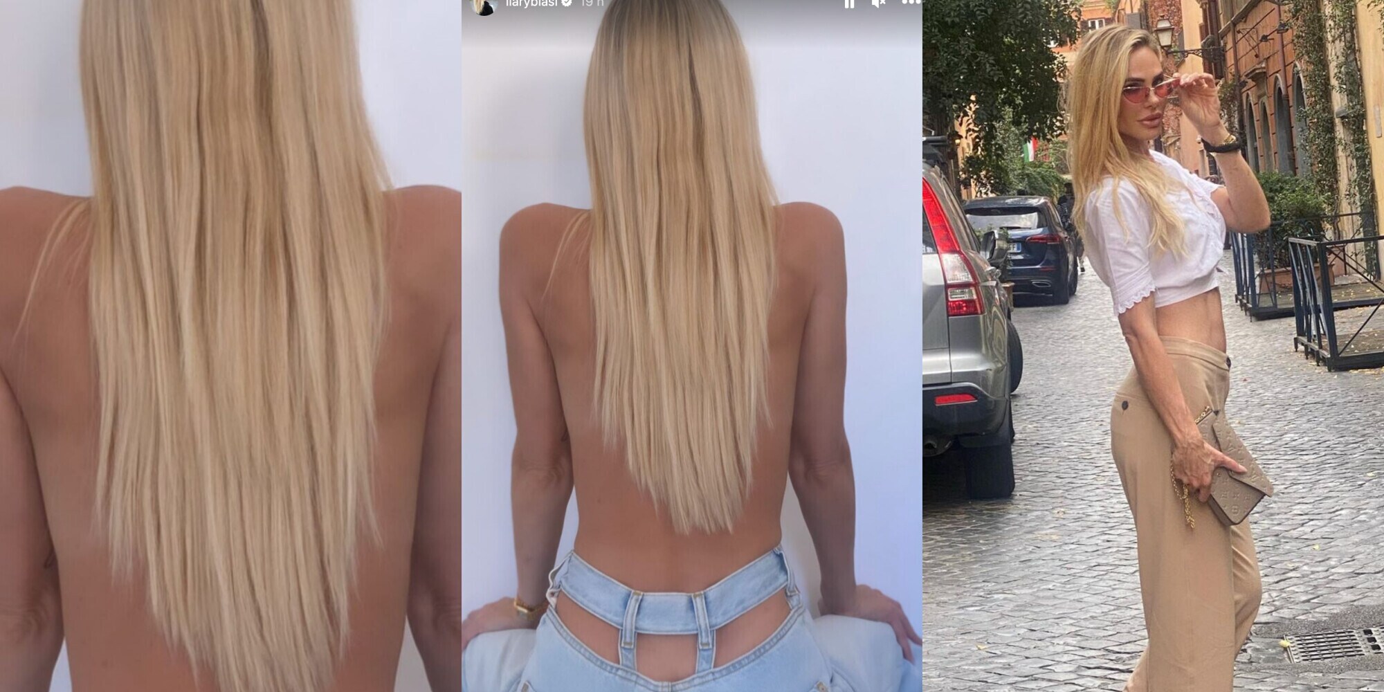 La risposta di Ilary a Totti: schiena nuda e look di tendenza