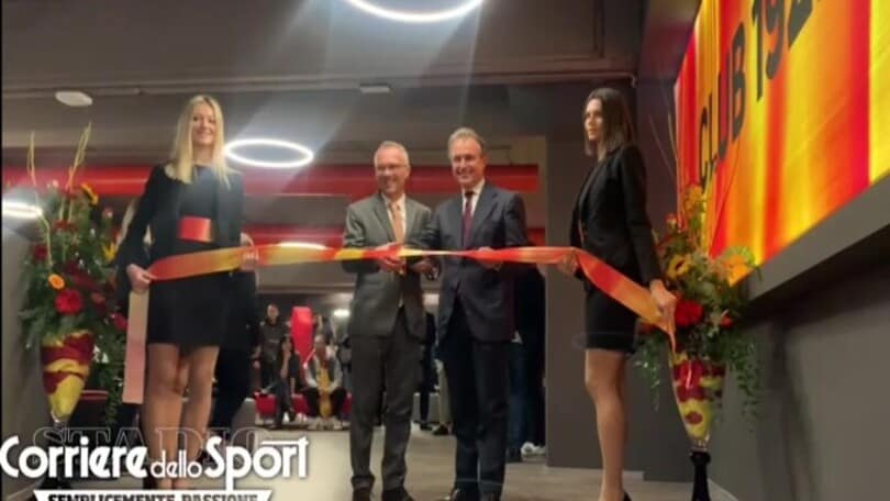 Roma, inaugurata la nuova area del club all’Olimpico. Ecco chi era presente