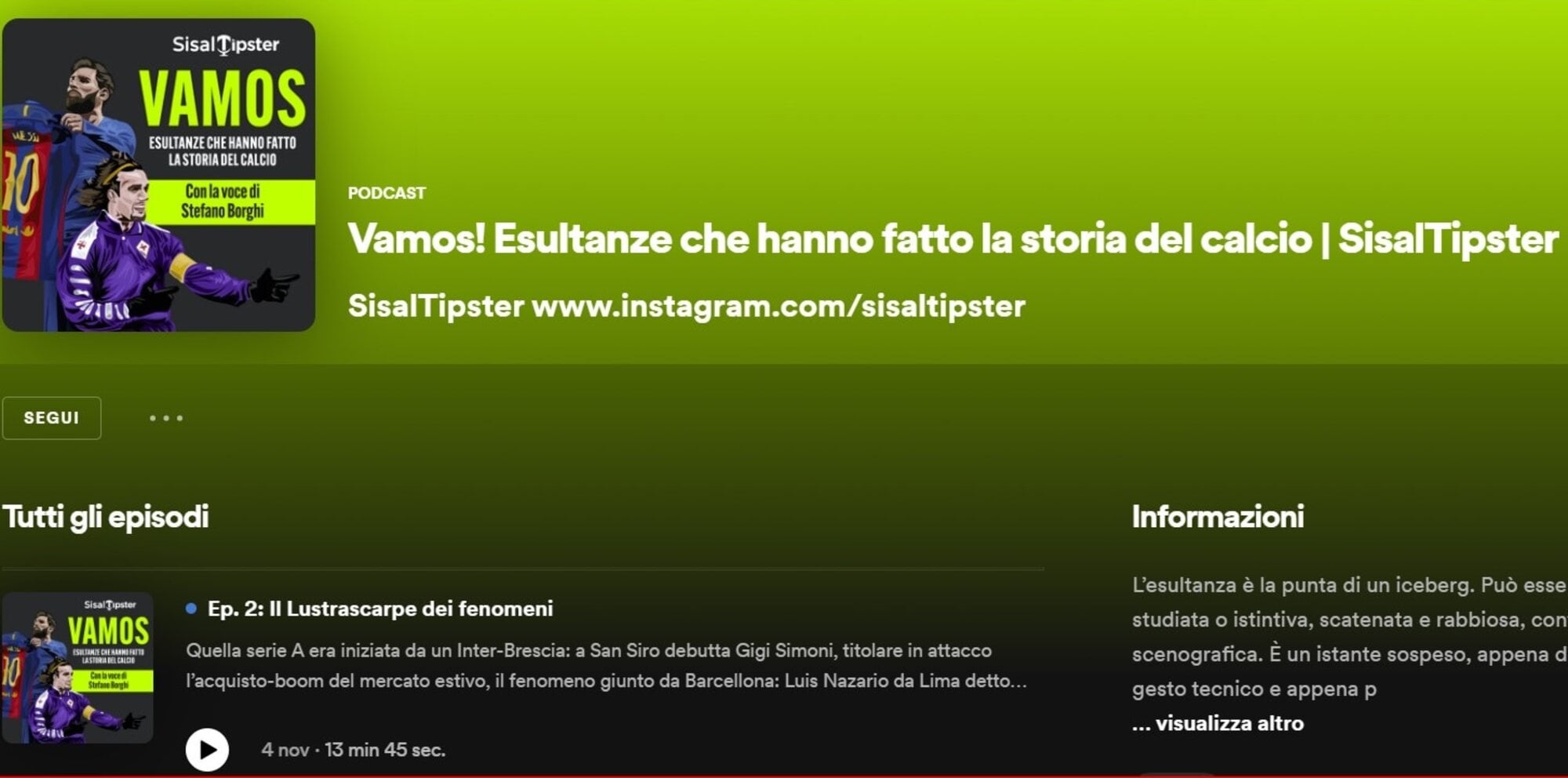 "Vamos! - Esultanze che hanno fatto la storia" è il nuovo podcast prodotto da Hypercast per SisalTipster