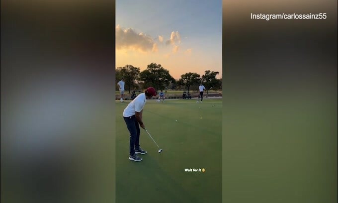 Sainz diventa un golfista: il colpo è da maestro!