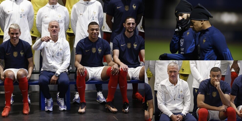Francia dietro le quinte: foto di squadra e colloquio Benzema-Mbappé