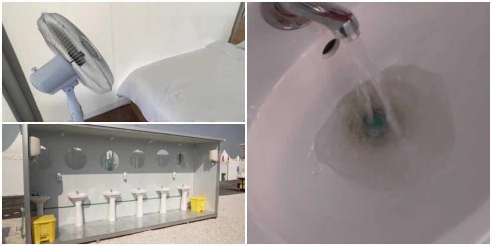 Mondiali Qatar, acqua sporca e docce in comune: lo scandalo del (costoso) fan village