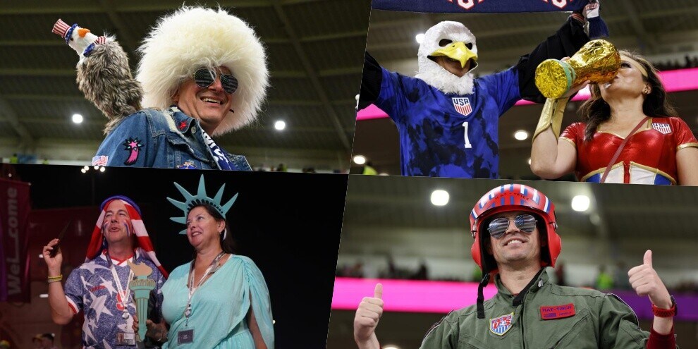 Mondiali, Stati Uniti-Galles è lo show dei tifosi: che travestimenti!