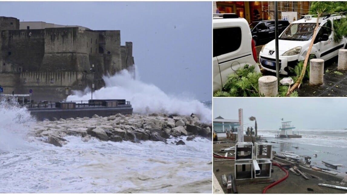 Maltempo a Roma e Napoli, danni e mareggiate sulla costa