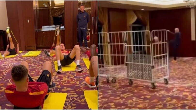 Mourinho si diverte in Giappone: che palleggi in hotel!