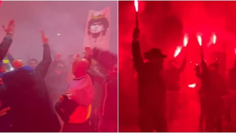 Maradona, la torcida pazzesca dei tifosi del Napoli allo stadio