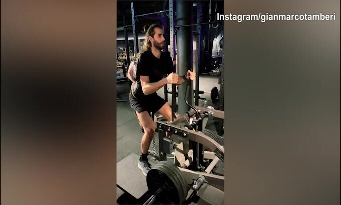 Allenamento serale per "Gimbo" Tamberi