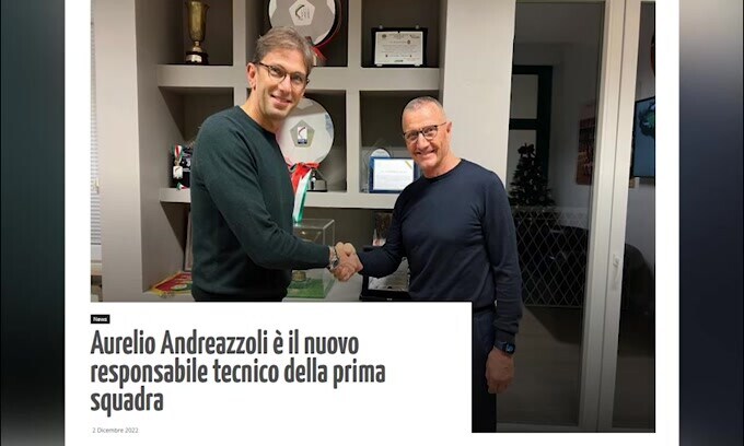Ternana, ufficiale l'arrivo di Andreazzoli: contratto fino al 2024