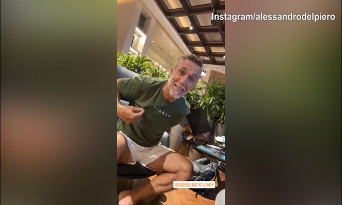 Del Piero con Batistuta, l'ex Roma: "Forza Argentina"
