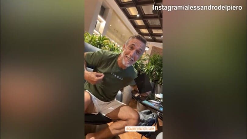 Del Piero con Batistuta, l'ex Roma: "Forza Argentina"