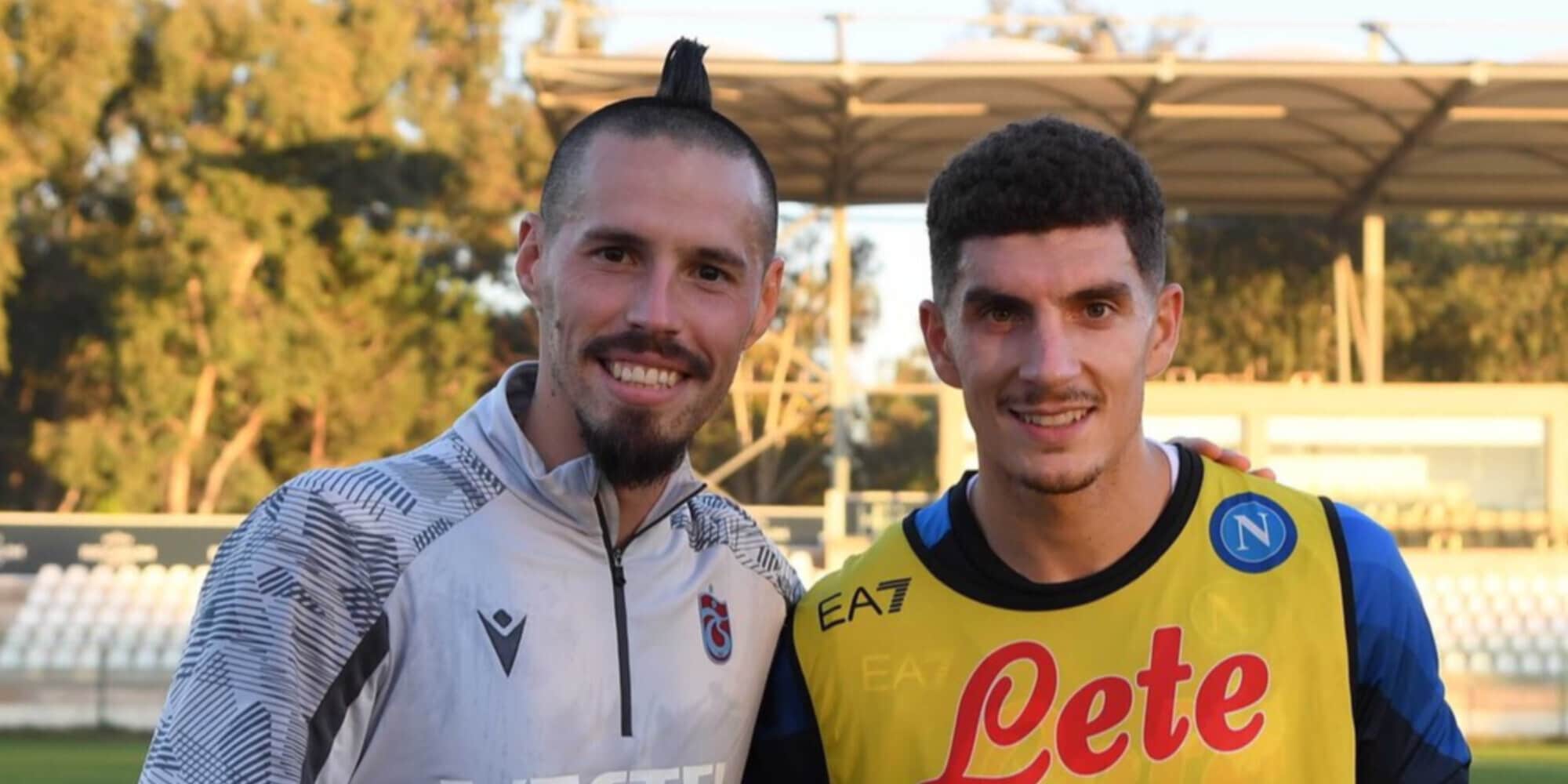 Hamsik, visita al Napoli e pranzo con la squadra