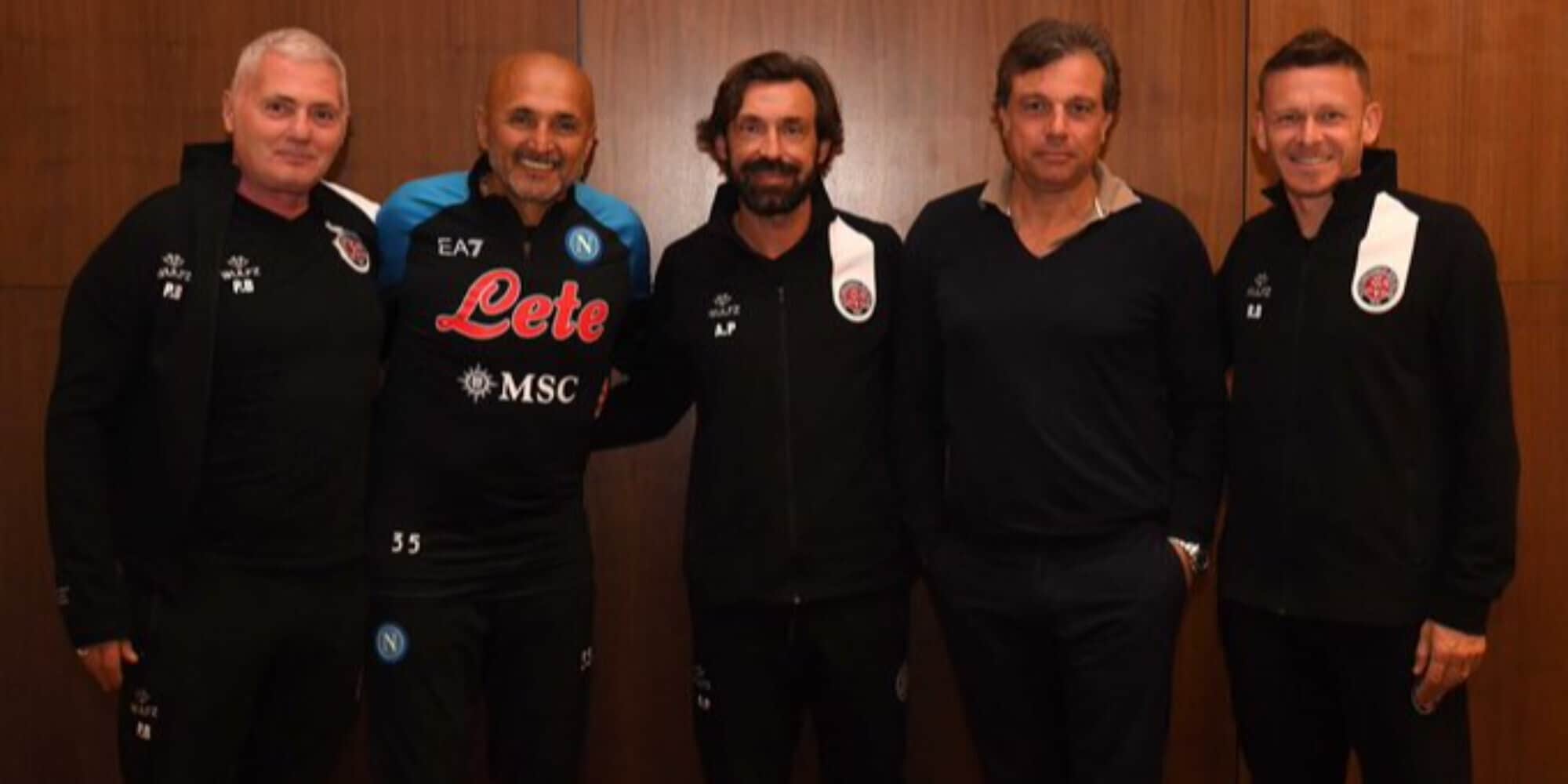 Sorpresa nel ritiro del Napoli: Pirlo va a trovare Spalletti